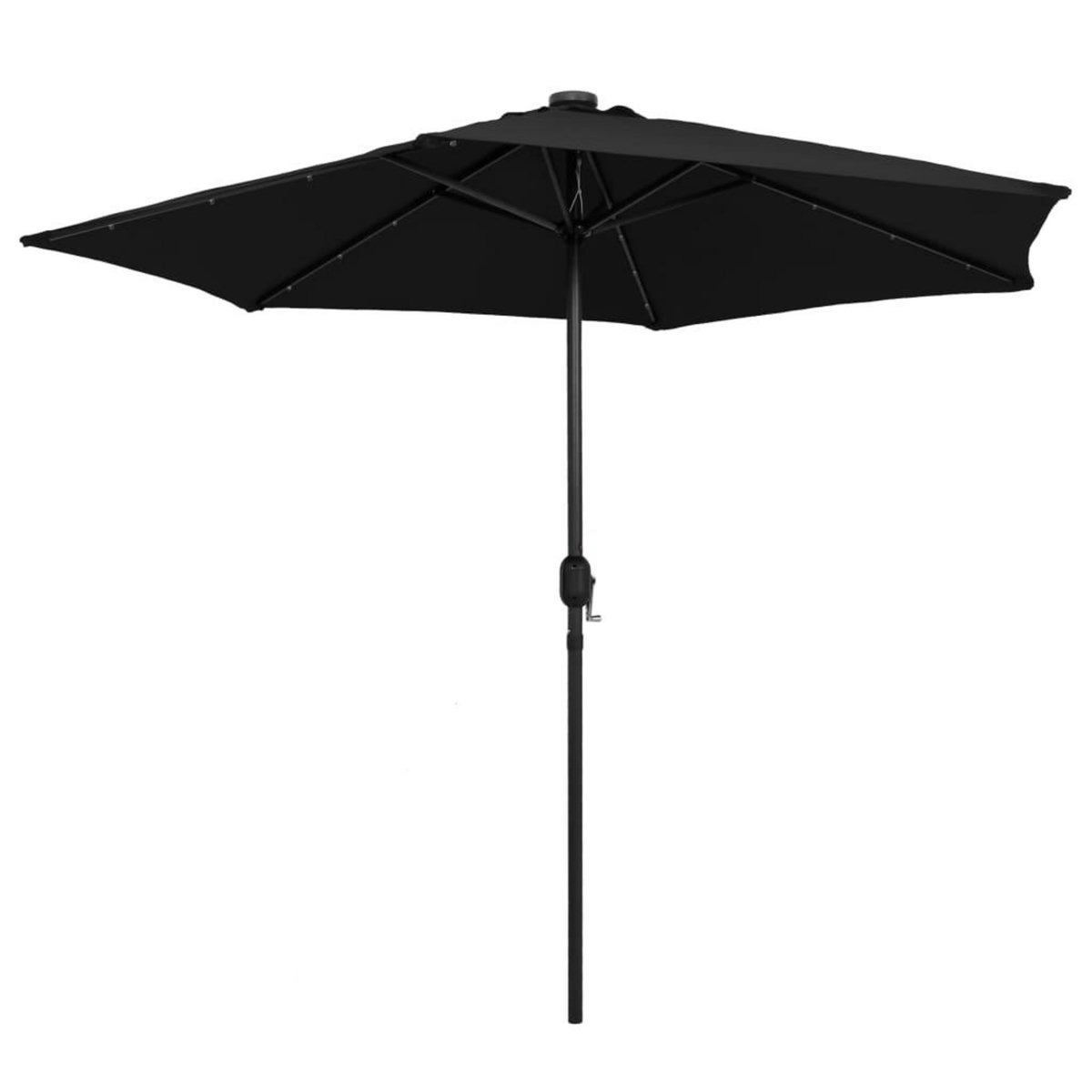 VIDAXL Parasol de jardin avec lumieres LED et mat en aluminium noir