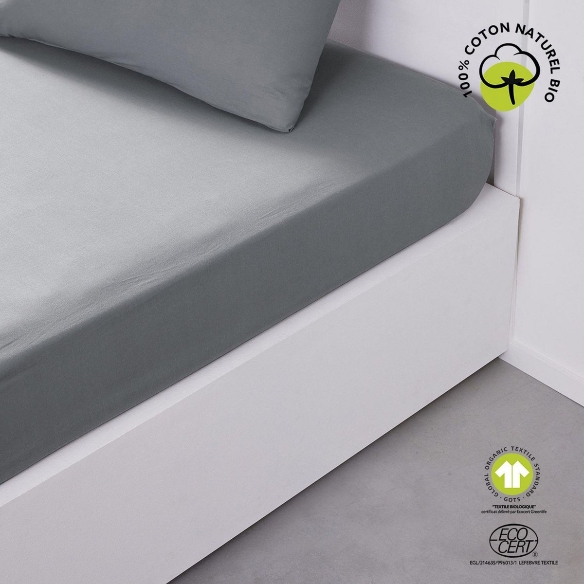 Today Drap housse 2 places - 100% coton BIO