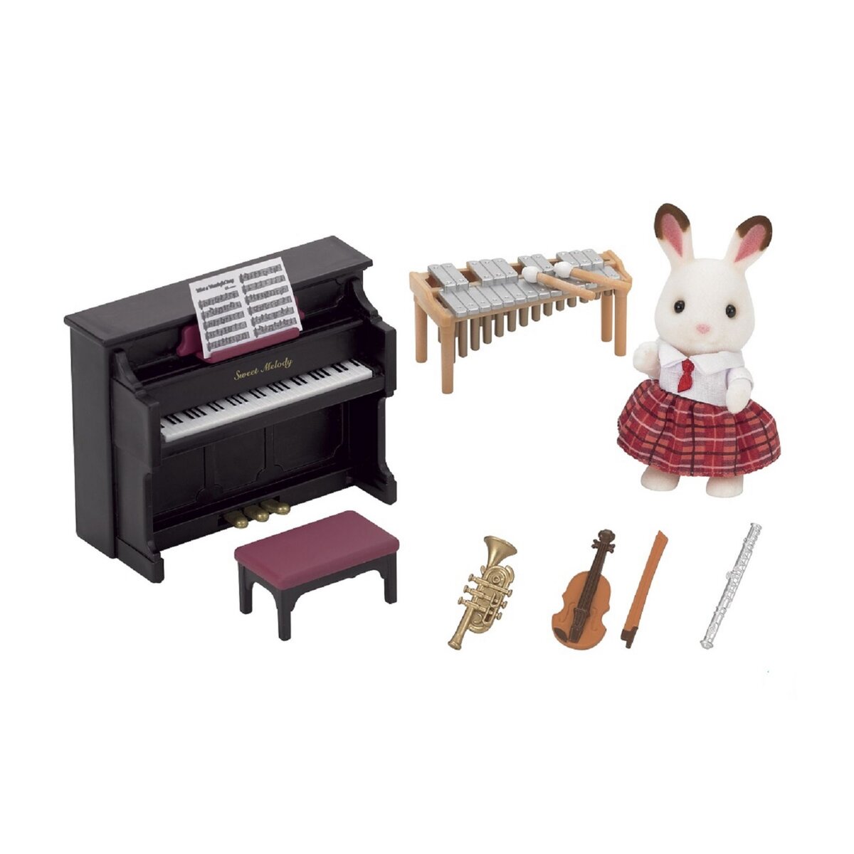Sylvanian Families Le bébé lapin et piano