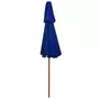VIDAXL Parasol double avec mat en bois Bleu 270 cm