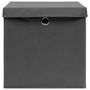Voir la diapositive 4 : VIDAXL Boîtes de rangement avec couvercle 4 pcs Gris 32x32x32 cm Tissu