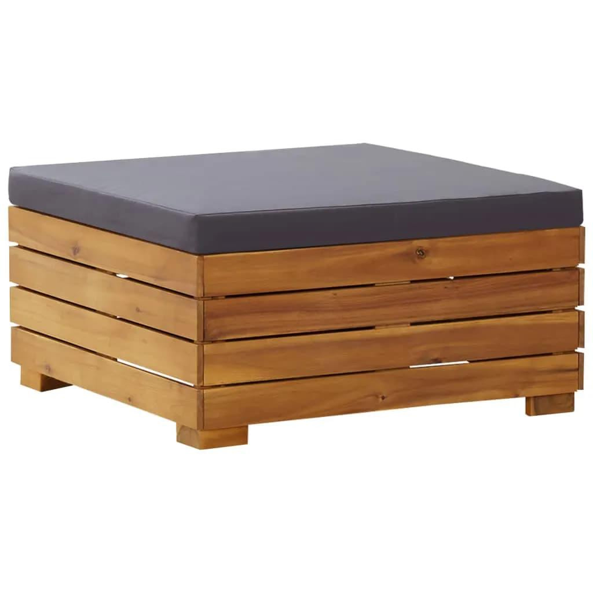 Voir la diapositive 3 : VIDAXL Table et repose-pied de jardin et coussin Bois d'acacia massif