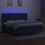 Voir la diapositive 3 : VIDAXL Sommier a lattes de lit matelas et LED Bleu 200x200 cm Tissu