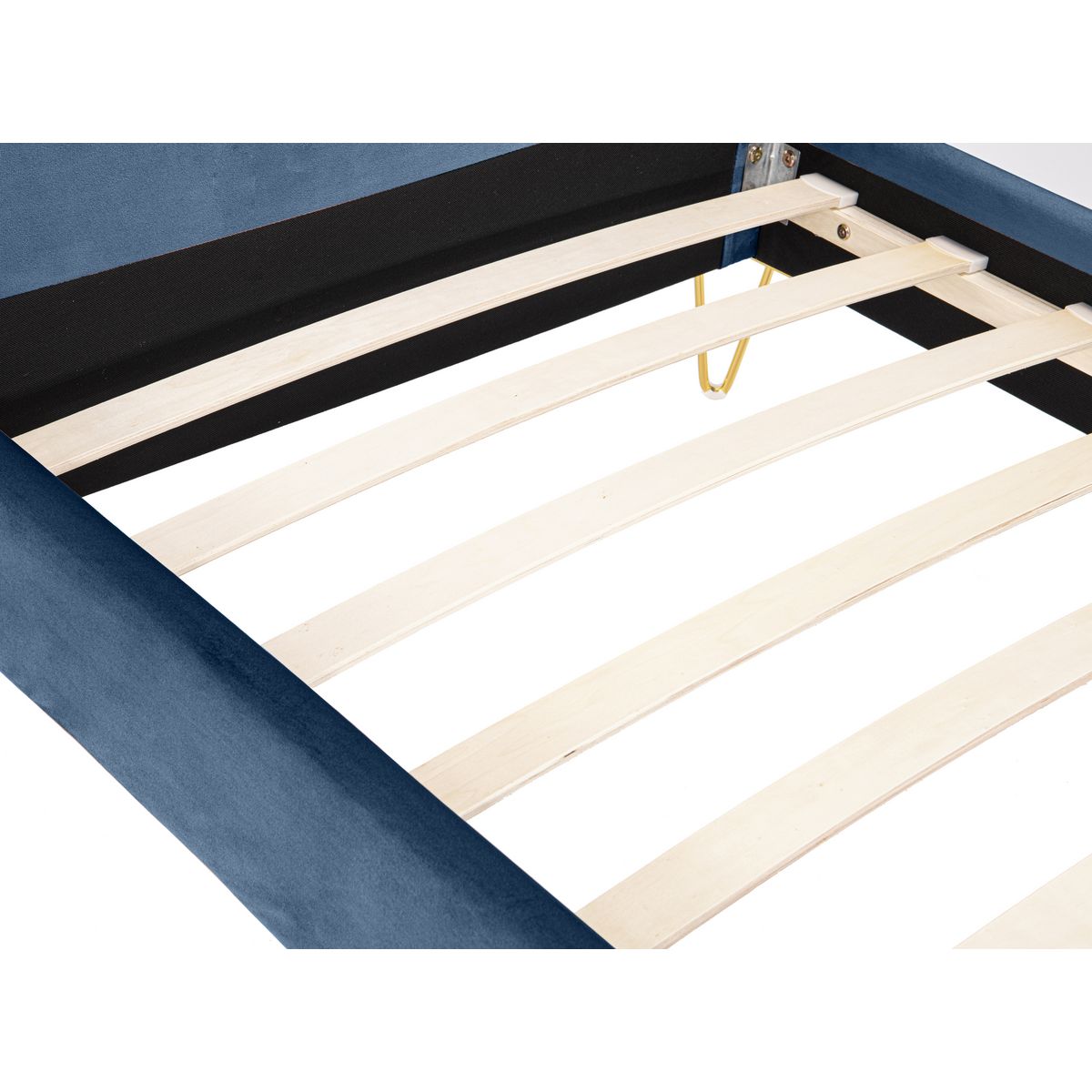 Lit avec sommier et tête de lit 90x190cm Tissu velours EMMA