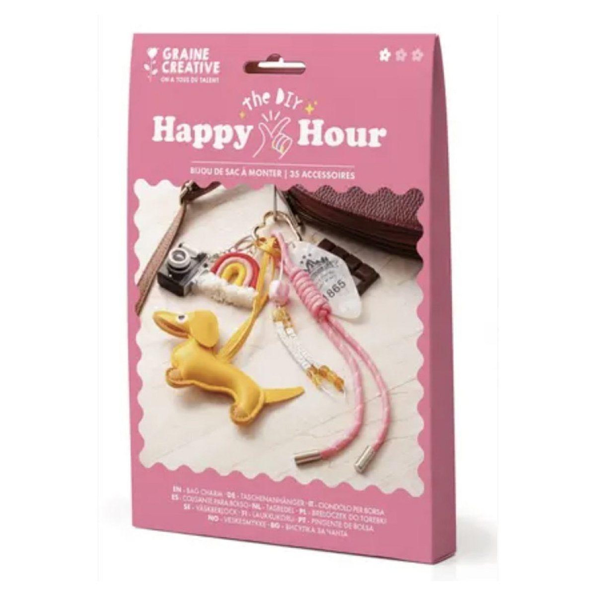 GRAINE CRÉATIVE Bijoux de sac happy hour - 35 accessoires