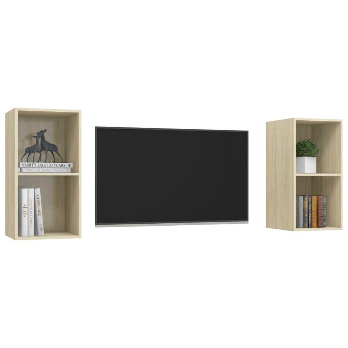 VIDAXL Meubles TV muraux 2 pcs Chene sonoma Bois d'ingenierie