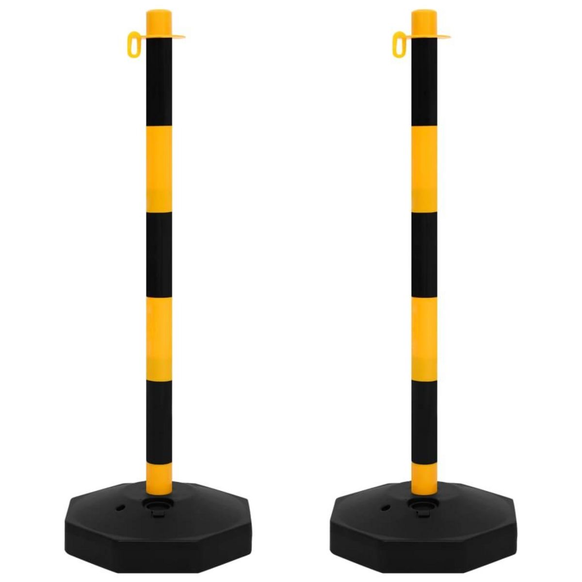 VIDAXL Ensemble de poteaux a chaîne avec chaîne en plastique 10 m