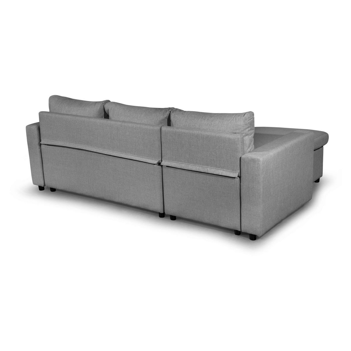 Canapé d'angle réversible convertible avec coffre en tissu ou velours GERALDINE 