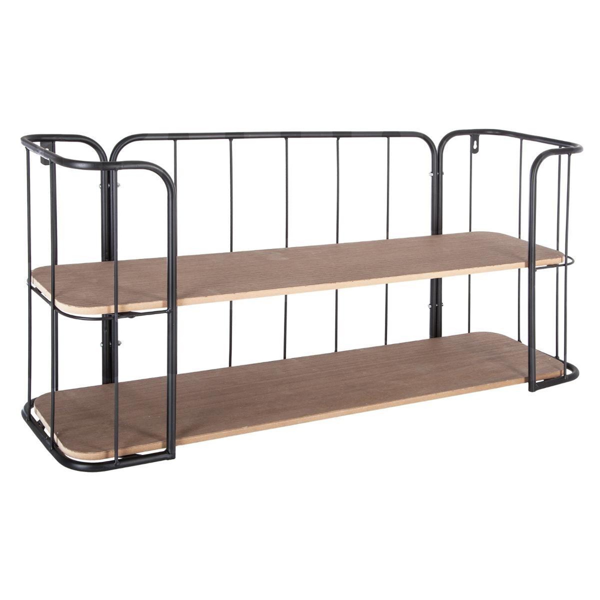 Voir la diapositive 1 : ATMOSPHERA Etagère murale à 2 niveaux  jordi  75cm marron
