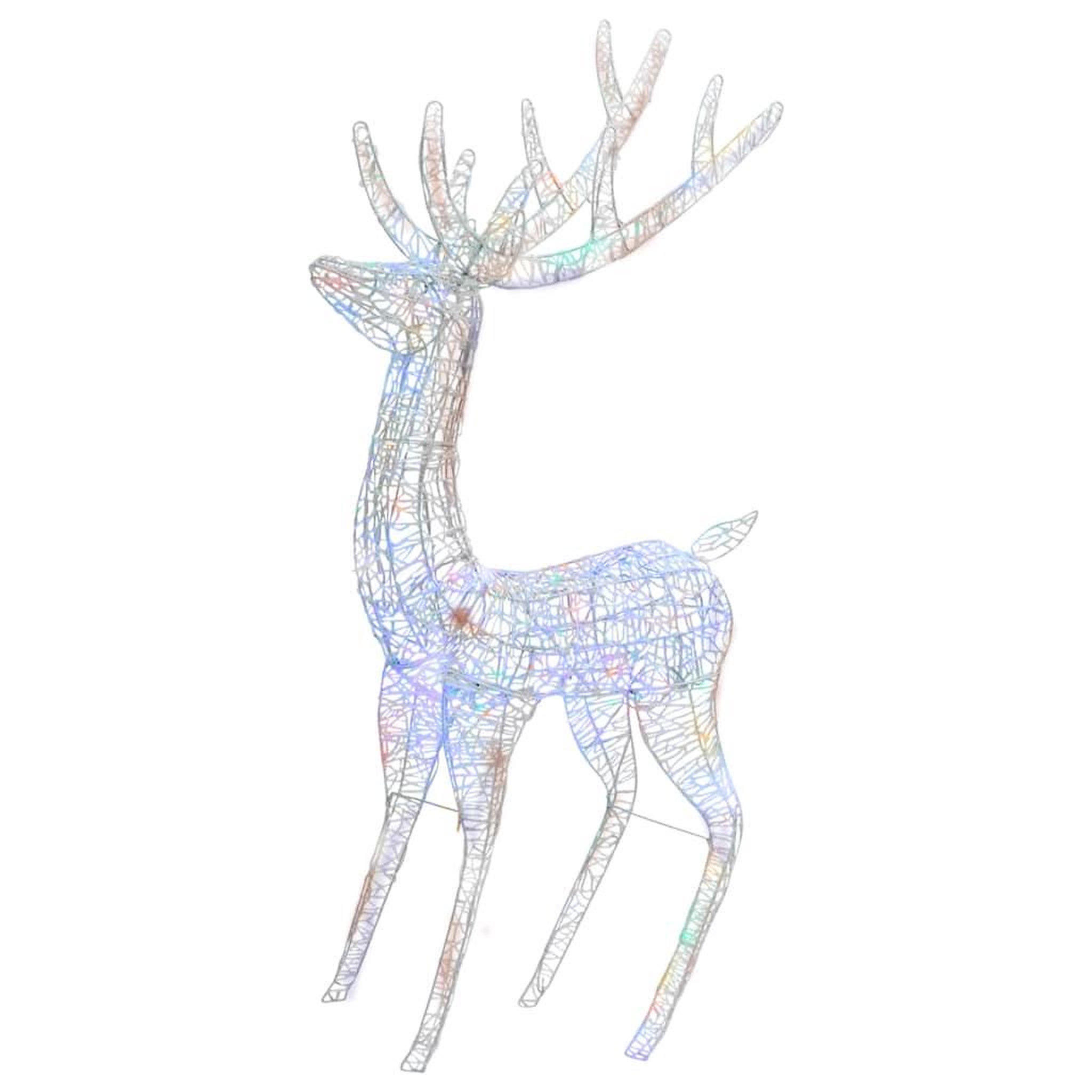 Voir la diapositive 3 : VIDAXL Rennes de noël xxl acrylique 250 led 3 pcs 180 cm multicolore