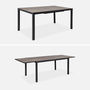 Voir la diapositive 5 : SWEEEK Table jardin extensible aluminium + 8 assises empilables aluminium et textilène