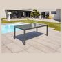 Voir la diapositive 3 : Table de jardin rectangulaire - 10/12 places - Aluminium et plateau en verre - Anthracite - TOLEDE