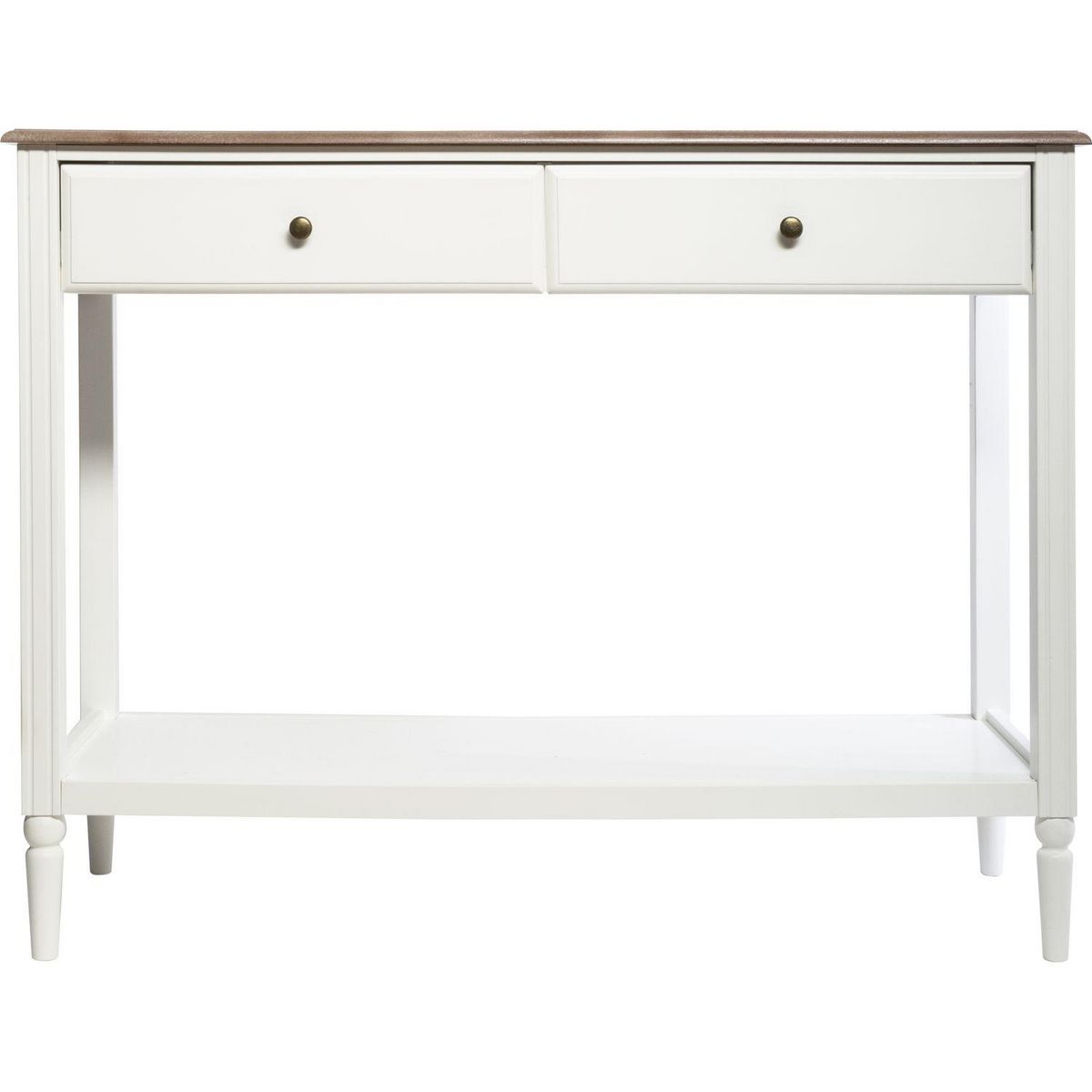 ATMOSPHERA Console design bois Solen - L. 110 x H. 85 cm - Blanc