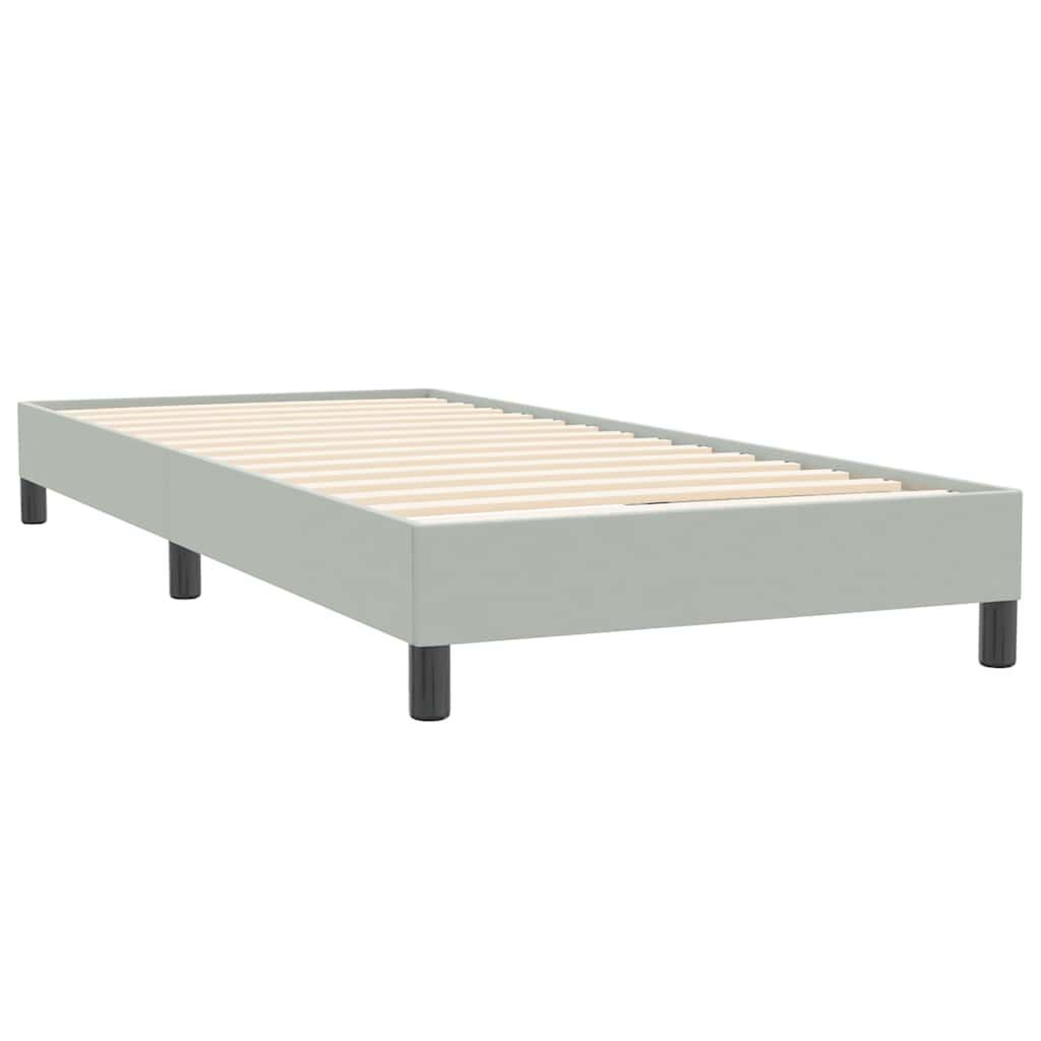 Voir la diapositive 4 : VIDAXL Sommier a lattes de lit sans matelas gris clair 90x220 cm