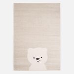 SWEEEK Tapis enfant Beige / Crème, tapis intérieur petit ourson, poils ras, tapis frisé très doux. Coloris disponibles : Beige