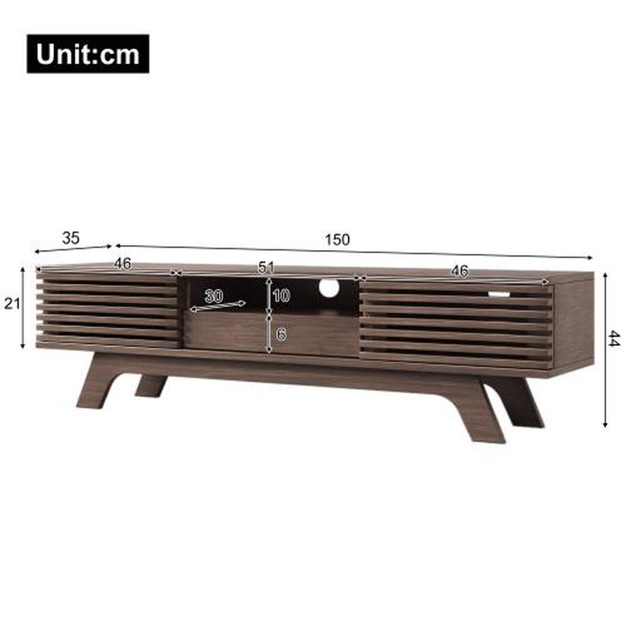 Voir la diapositive 3 : MERAX Meuble tv naturel 150 cm panneau de particules