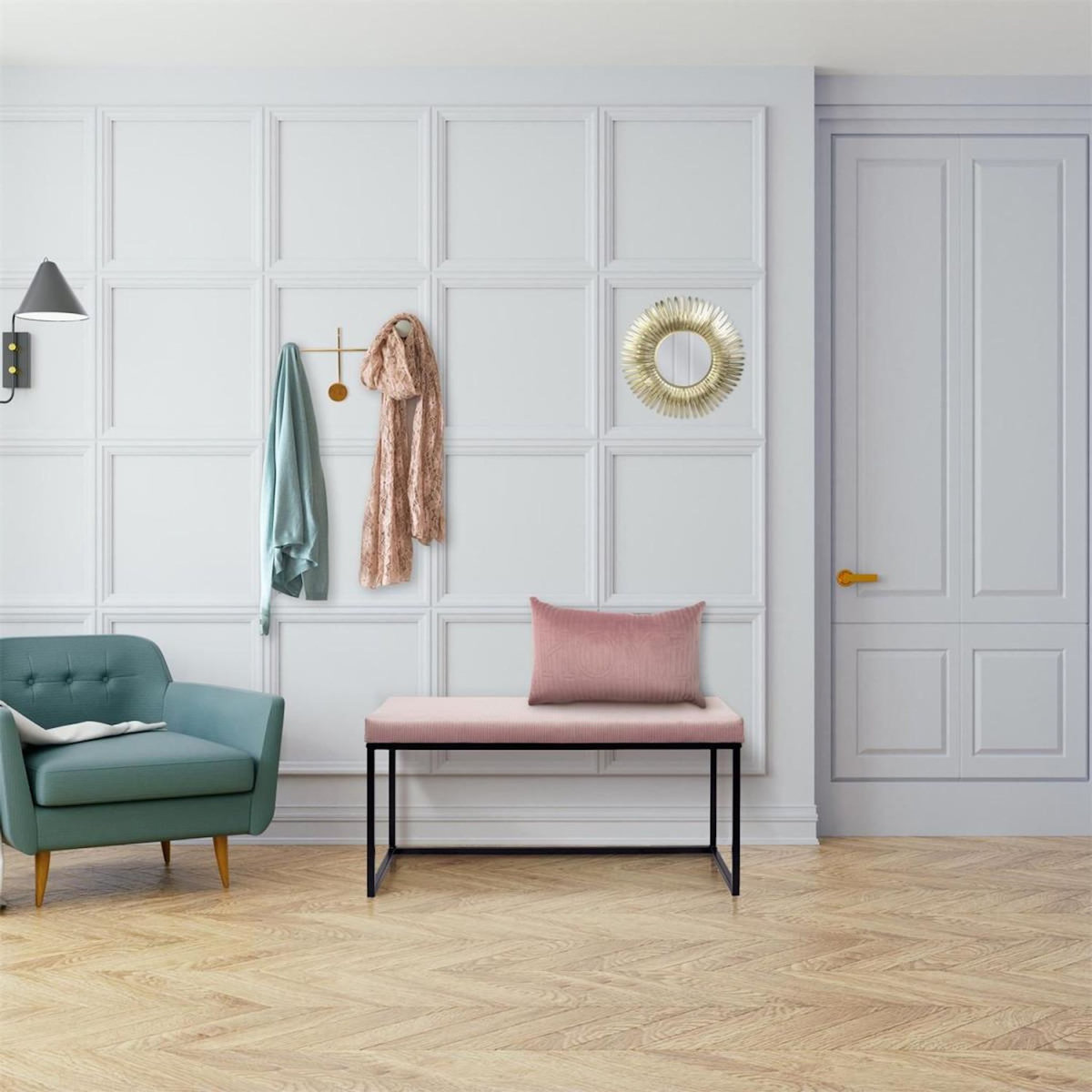 Paris Prix Banc Design  Giulia  100cm Rose