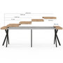 Voir la diapositive 4 : ID MARKET Table console extensible ALIX 10 personnes 235 cm design industriel