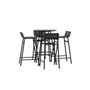 Voir la diapositive 2 : Paris Prix Ensemble Table de Bar de Jardin & 4 Tabourets  Mexico  95cm Noir