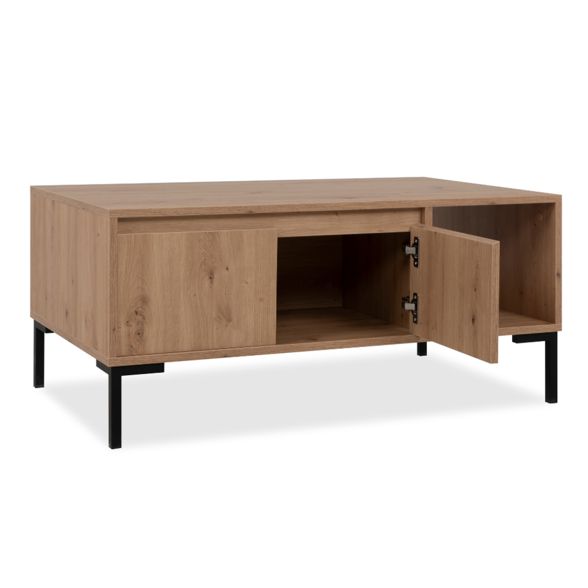 Voir la diapositive 4 : CONCEPT USINE Table basse en bois avec rangements navi