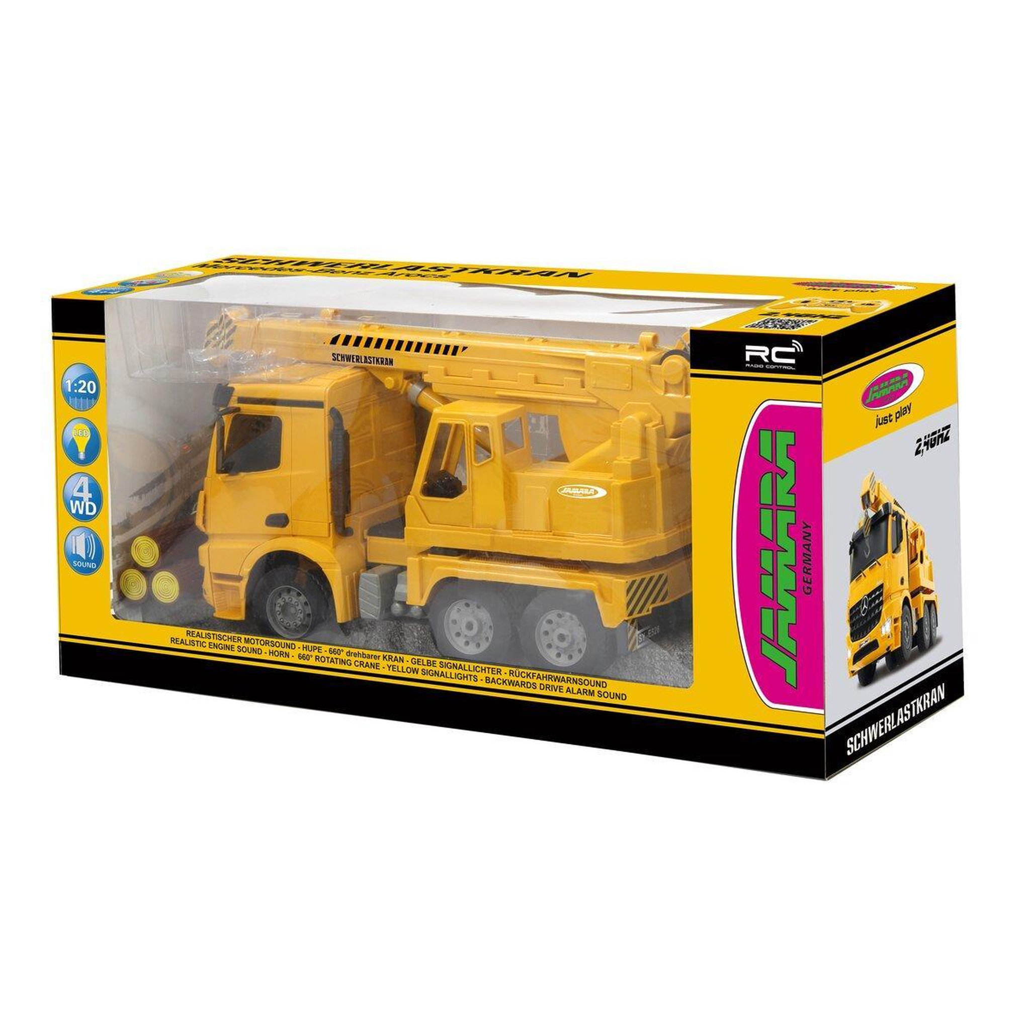 Voir la diapositive 2 : Jamara Grue Mercedes-Benz Arocs 1:20 2,4GHz
