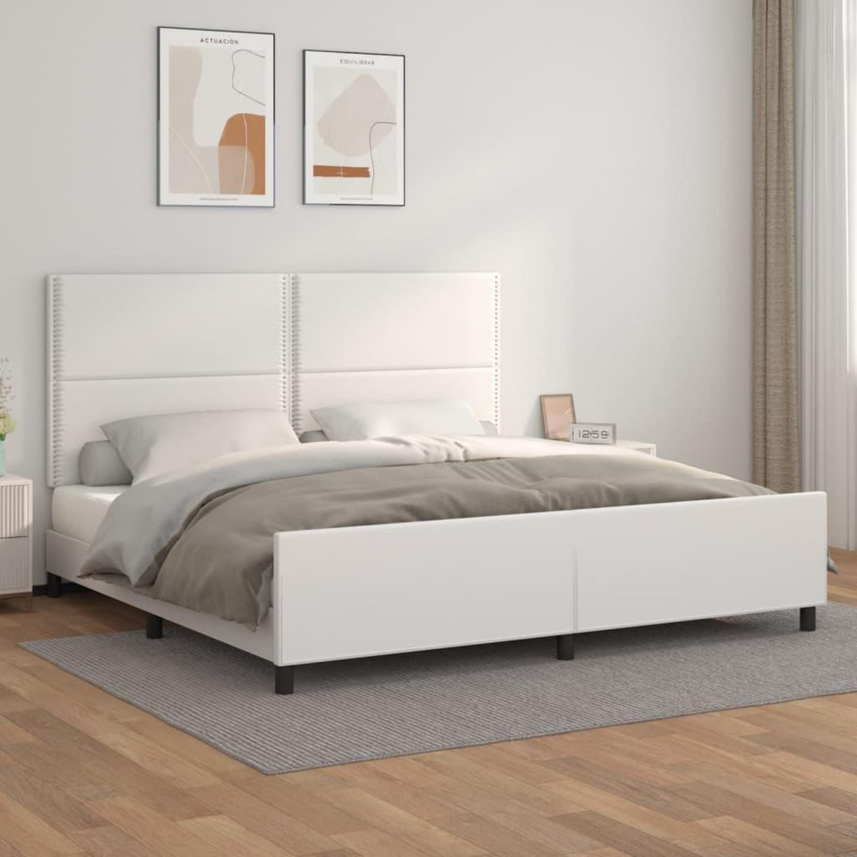 VIDAXL Cadre de lit sans matelas blanc 200x200 cm similicuir