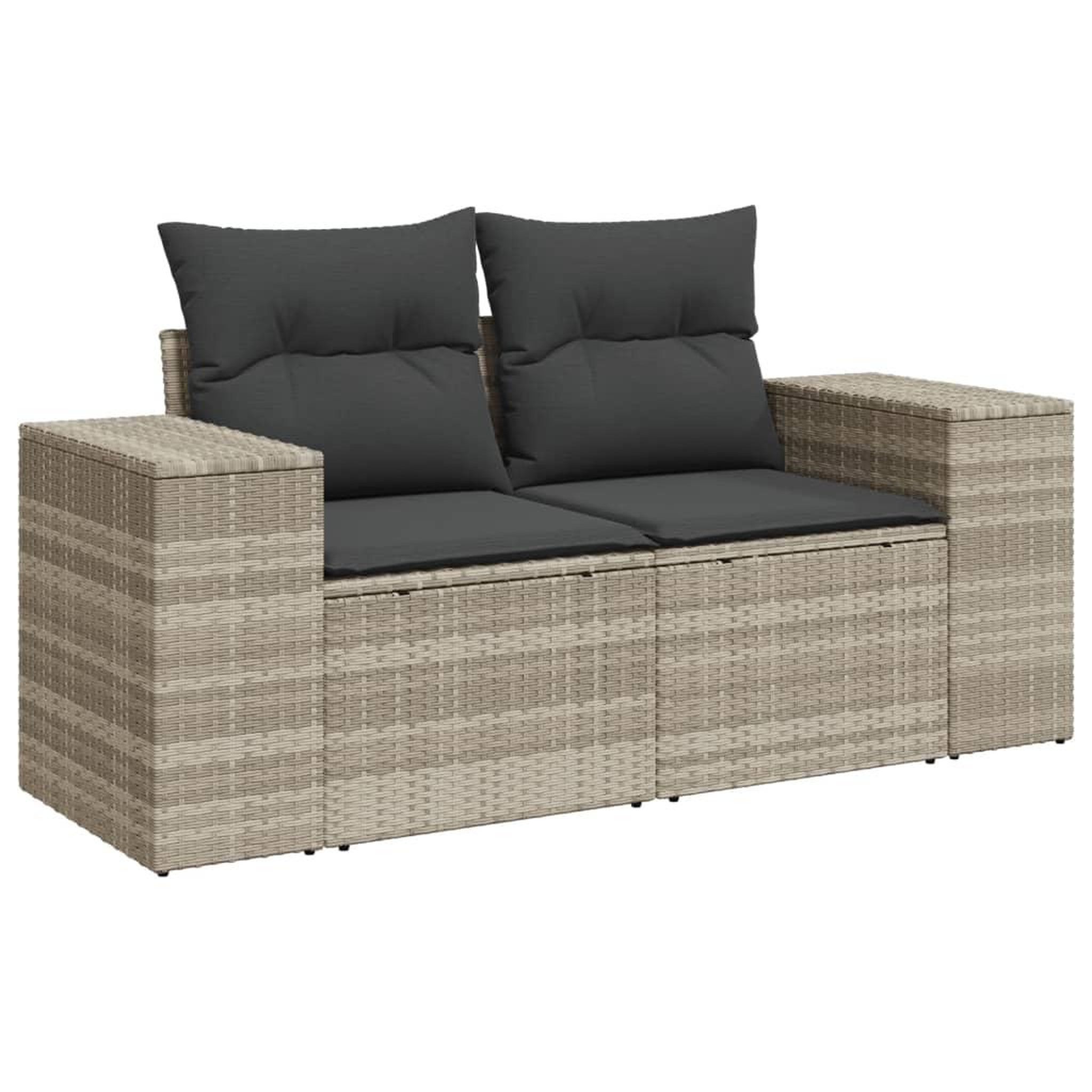 Voir la diapositive 3 : VIDAXL Salon de jardin 6 pcs avec coussins gris clair resine tressee