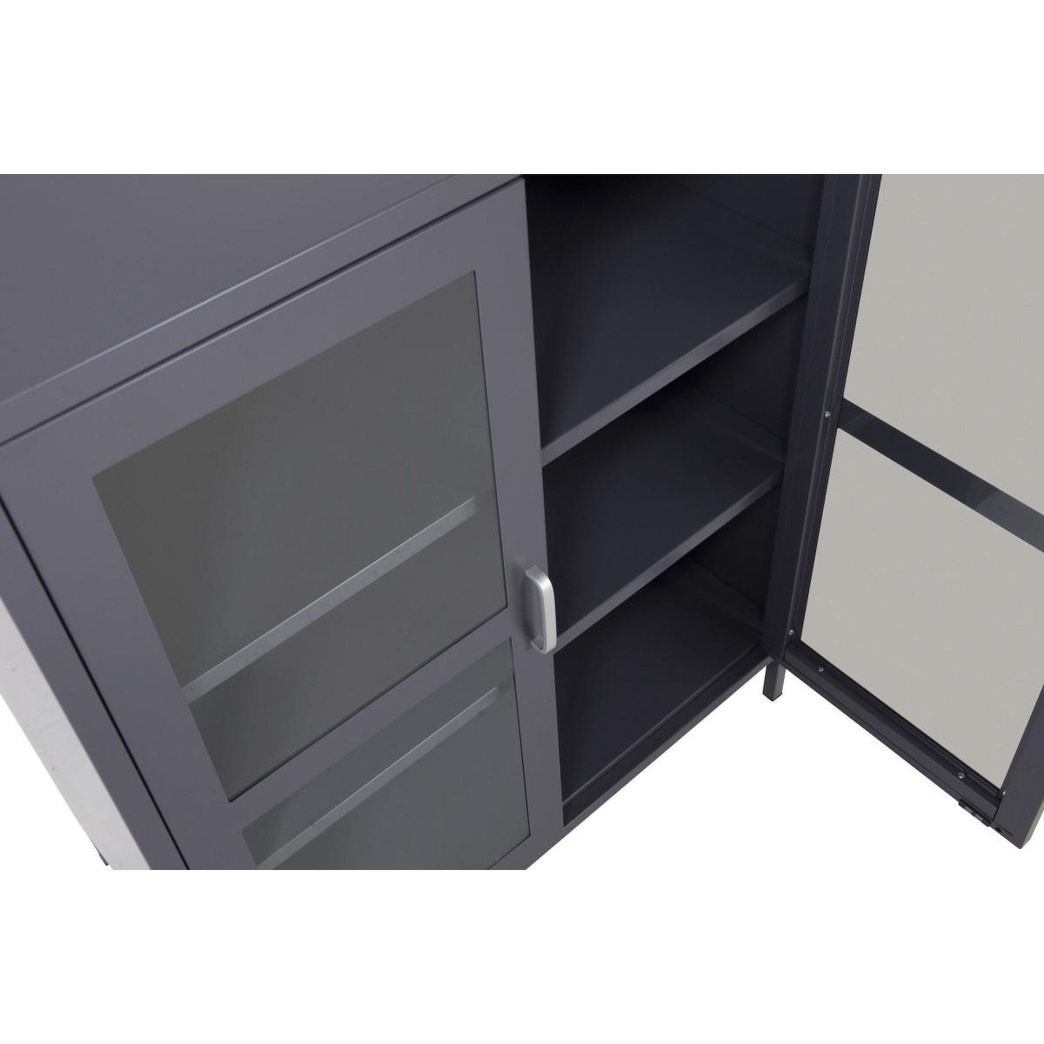 Voir la diapositive 3 : Paris Prix Vitrine 2 Portes  Acero  97cm Gris Clair