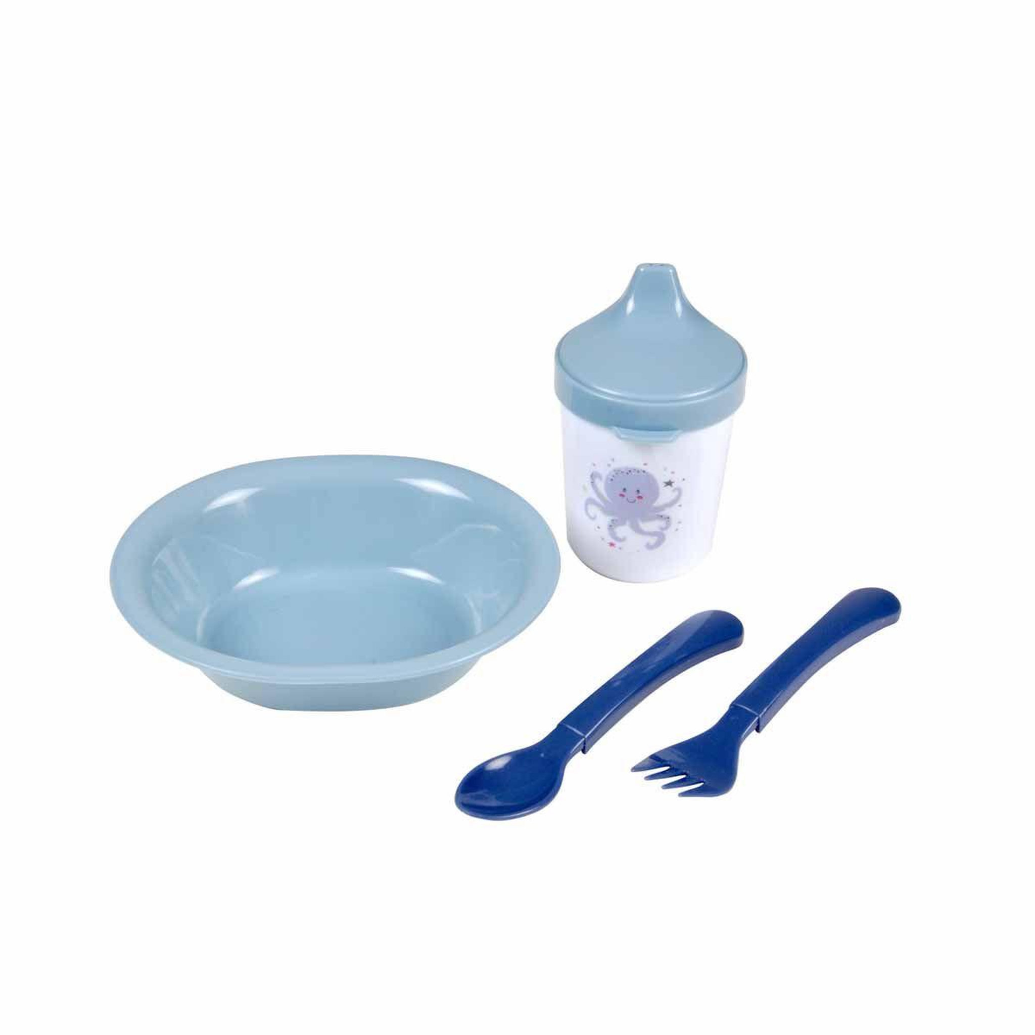 Voir la diapositive 1 : HOMEA Coffret Repas 4 Pièces pour Bébé  Océan  Bleu