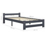 Voir la diapositive 6 : VIDAXL Cadre de lit sans matelas gris fonce pin massif 100x200 cm