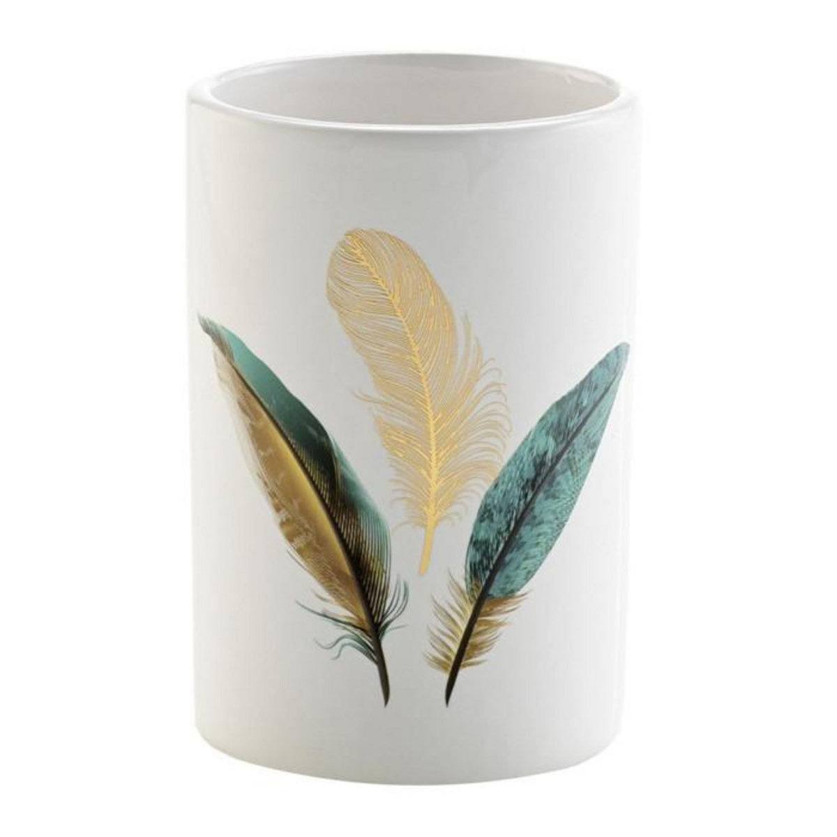 Paris Prix Gobelet Salle de Bain Céramique  Plumiss  11cm Multicolore