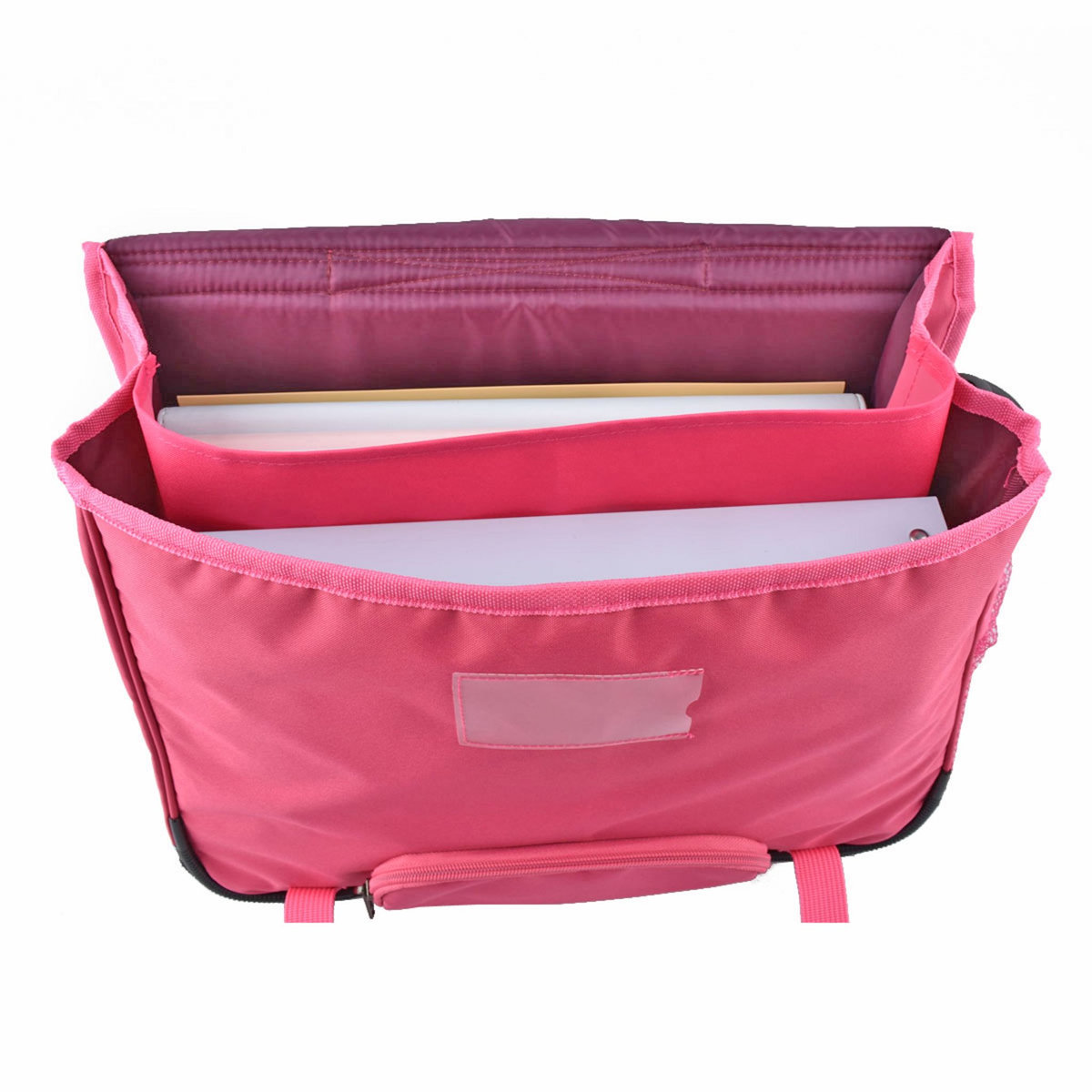 AUCHAN Cartable 41 cm CM1/CM2 rose forme moderne