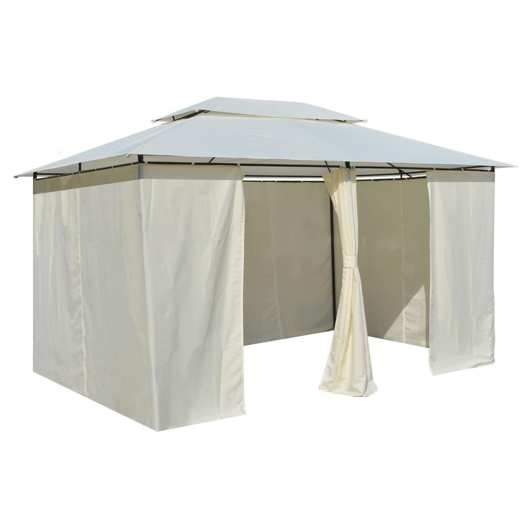 Voir la diapositive 4 : VIDAXL Tonnelle avec rideaux 4 x 3 m Blanc