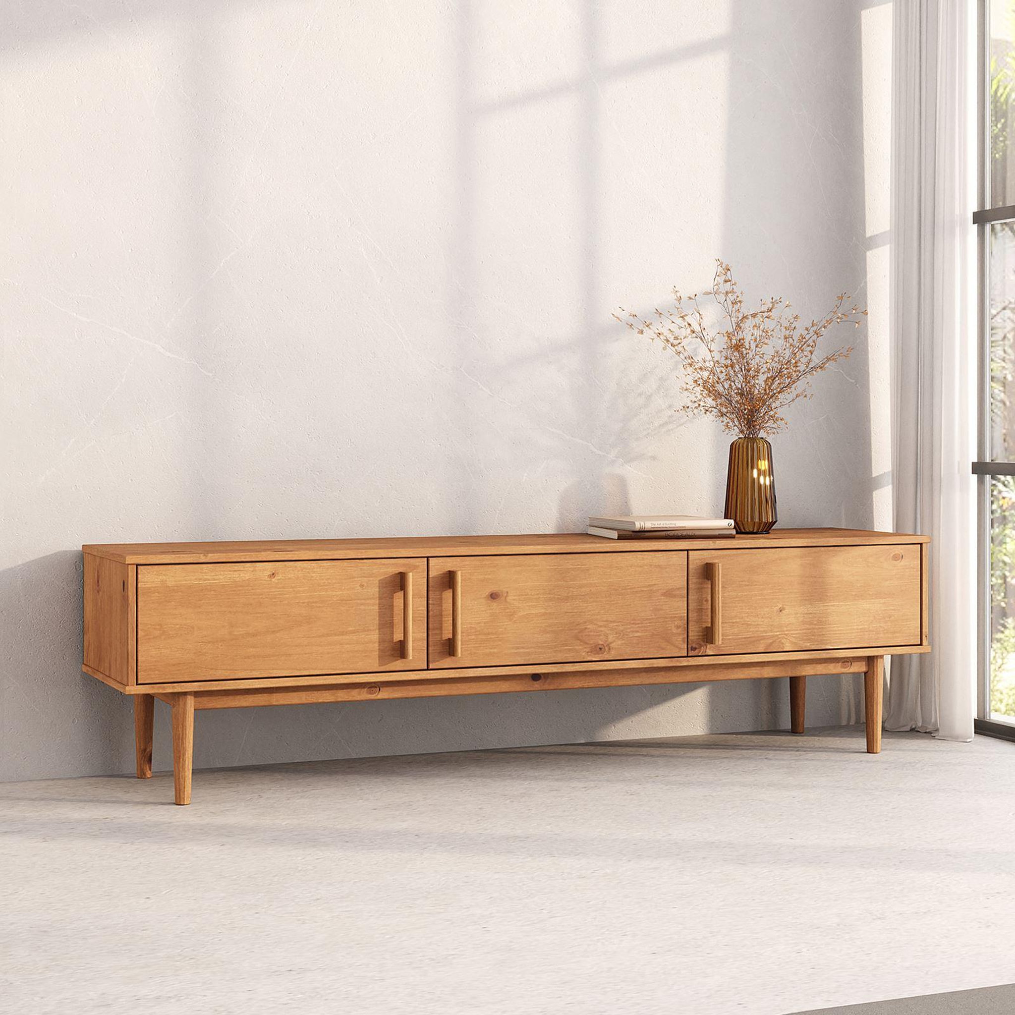 Voir la diapositive 3 : IDIMEX Meuble TV TECCA L 180 cm 3 portes en bois massif
