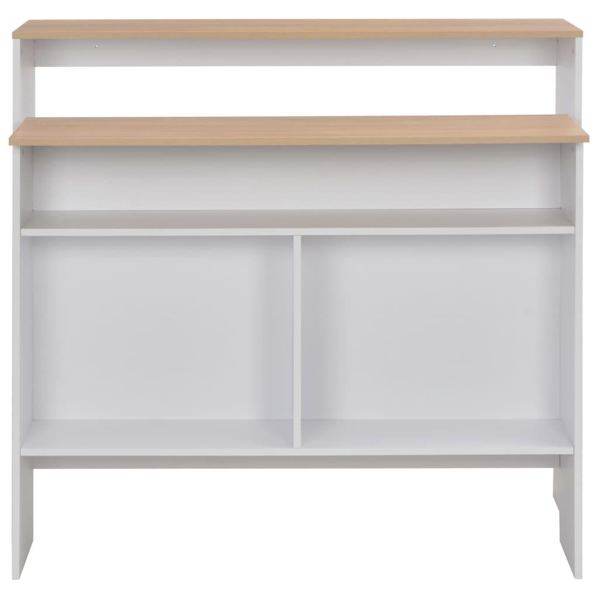 Voir la diapositive 5 : VIDAXL Table de bar avec 2 dessus de table Blanc et chene 130x40x120cm