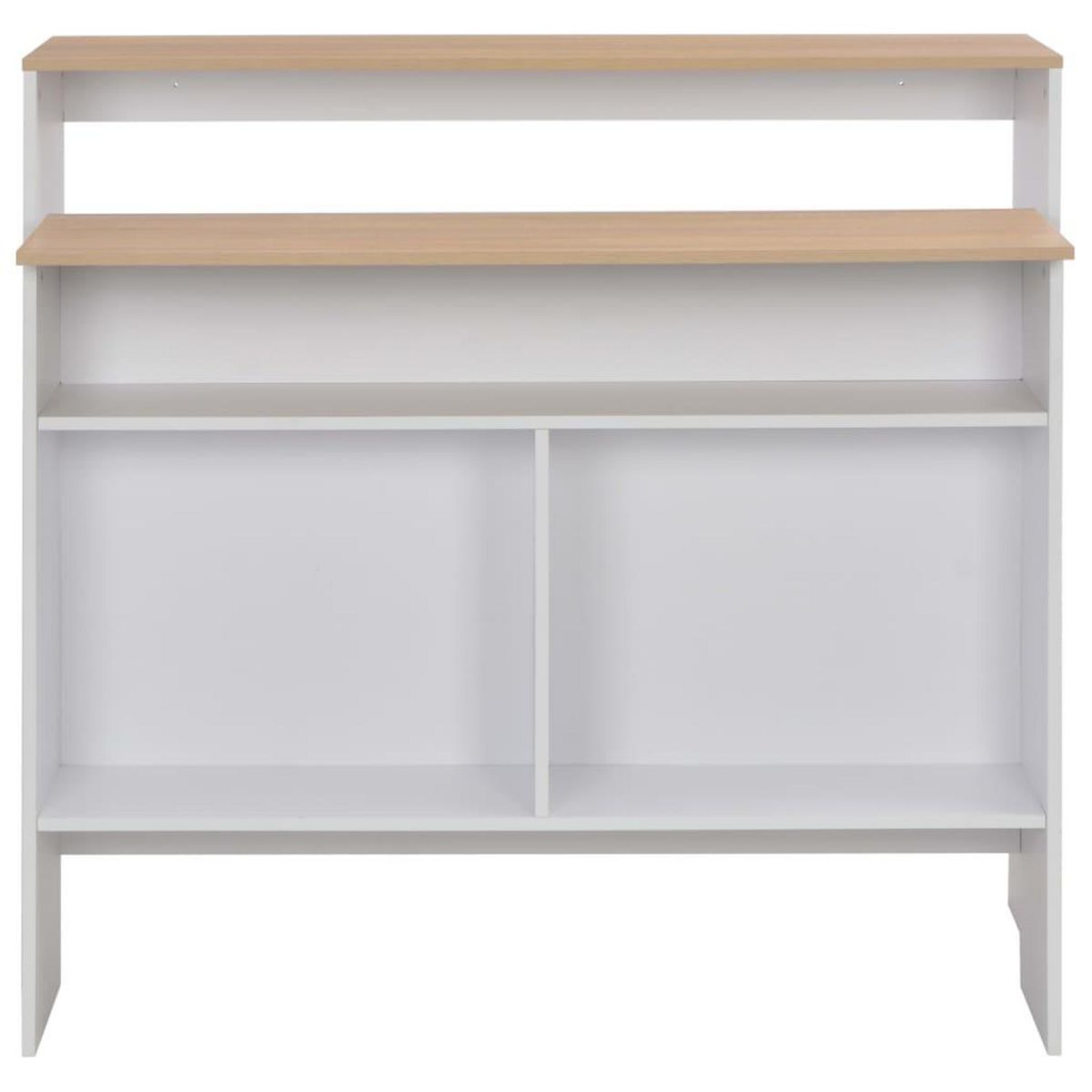 VIDAXL Table de bar avec 2 dessus de table Blanc et chene 130x40x120cm
