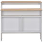 Voir la diapositive 5 : VIDAXL Table de bar avec 2 dessus de table Blanc et chene 130x40x120cm