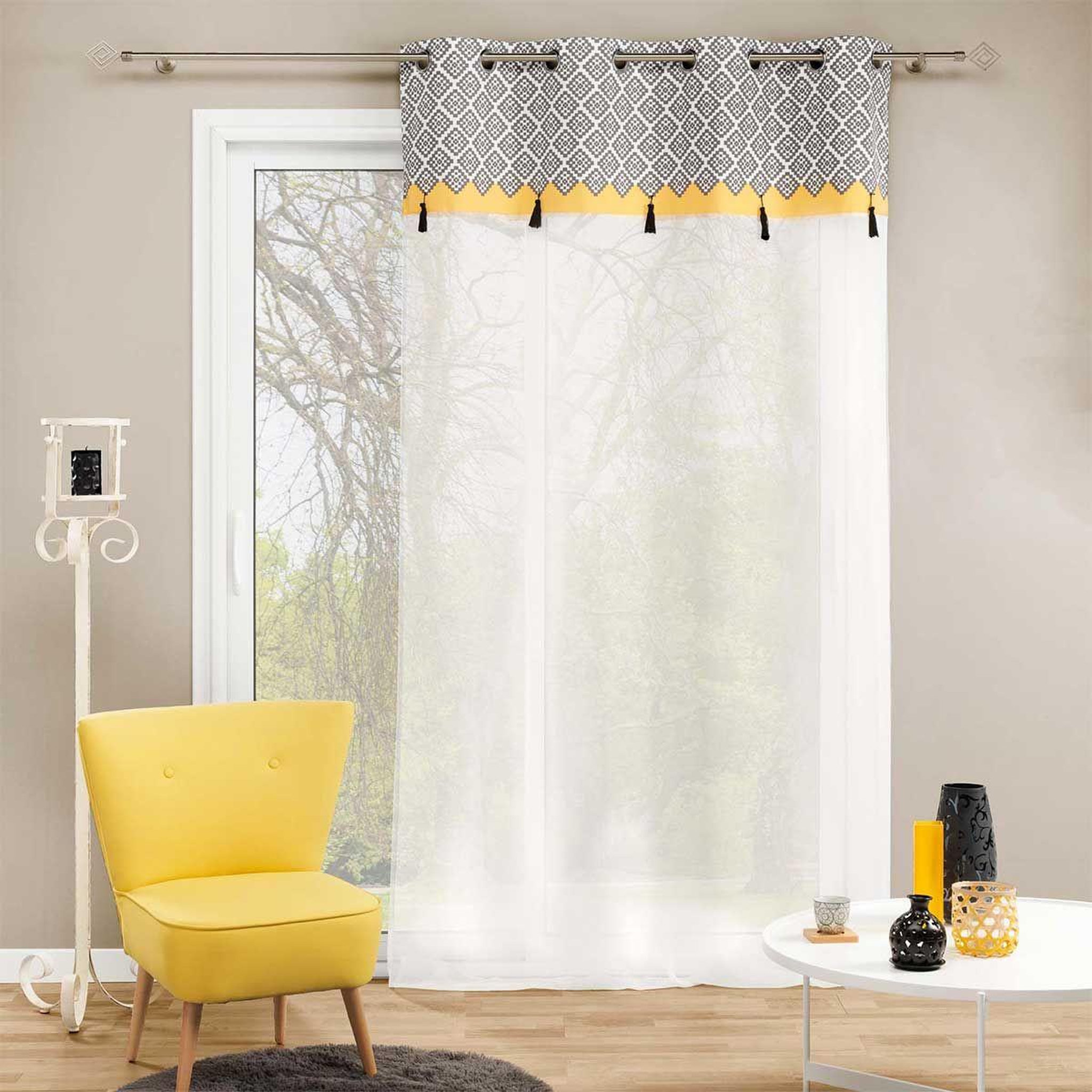 Voir la diapositive 3 : Douceur d'Intérieur Rideau voilage à œillets  neo casa  140x280cm blanc