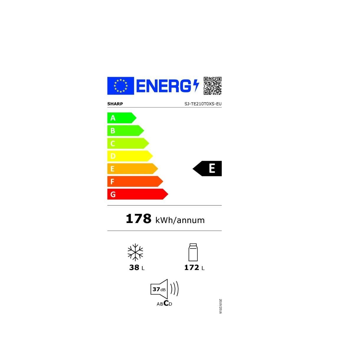Sharp Réfigérateur combiné intégrable  210l statique blanc - SJTE210T0XS