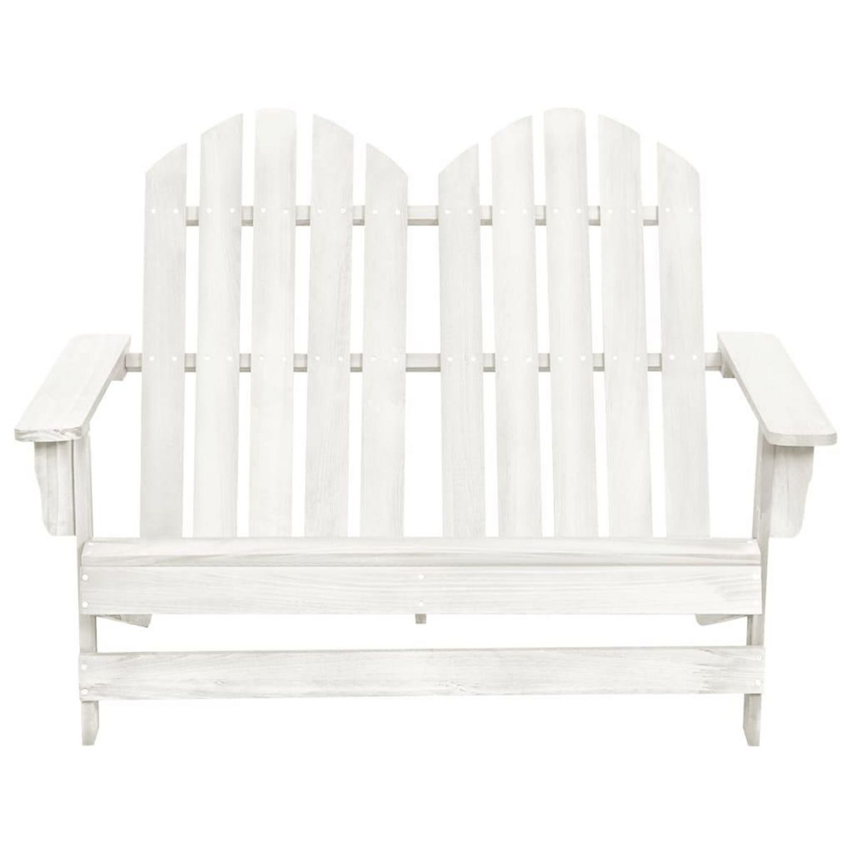 VIDAXL Chaise de jardin Adirondack 2 places bois de sapin massif blanc