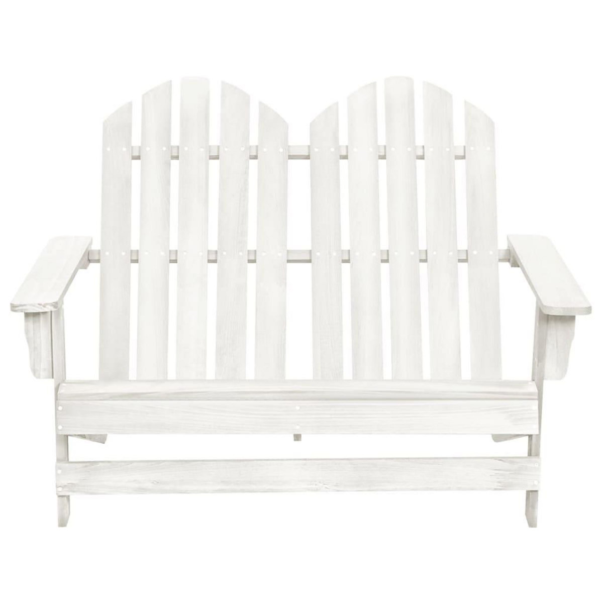 VIDAXL Chaise de jardin Adirondack 2 places bois de sapin massif blanc