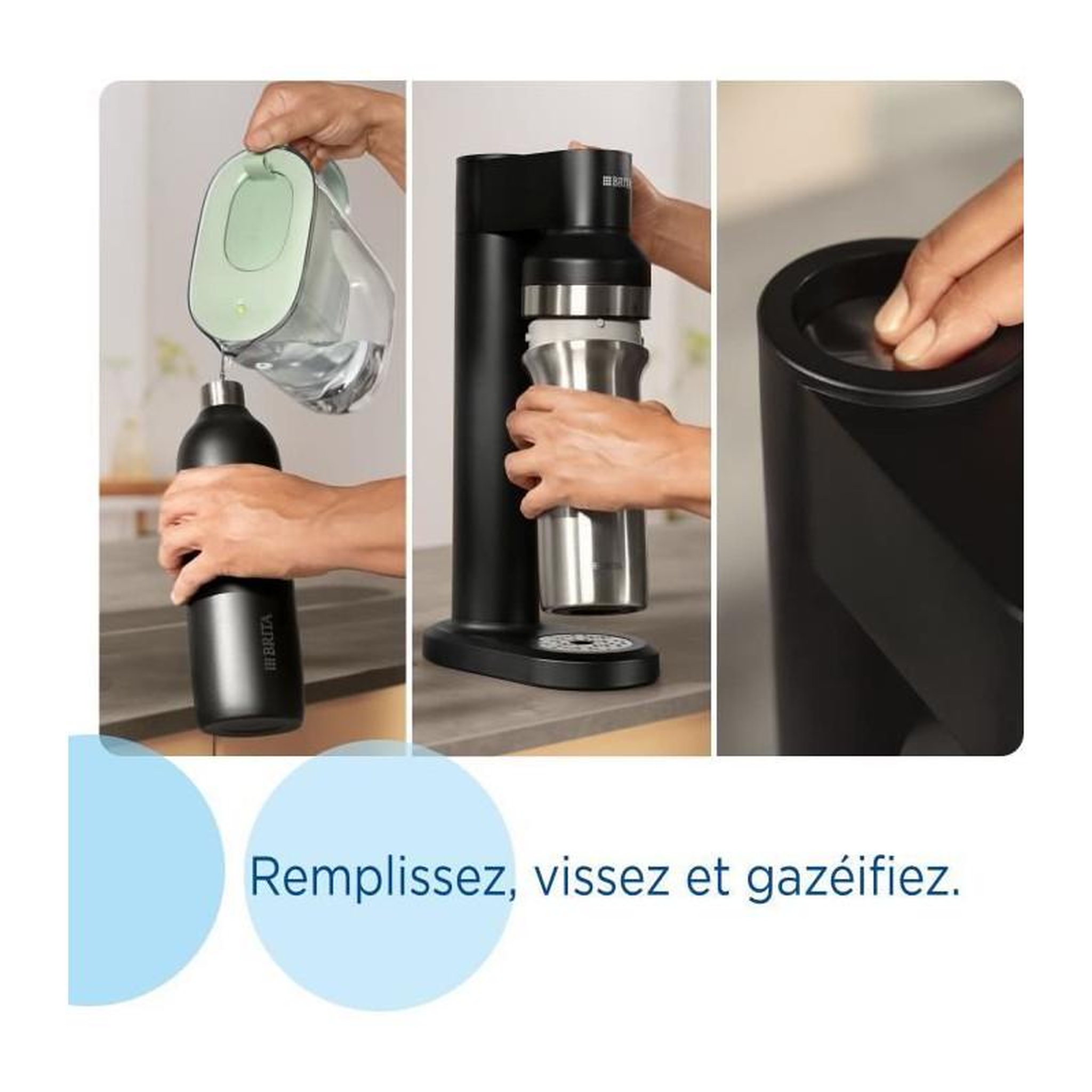 Voir la diapositive 4 : Brita Bouteille isotherme isotherme noire sodatrio 0.65l