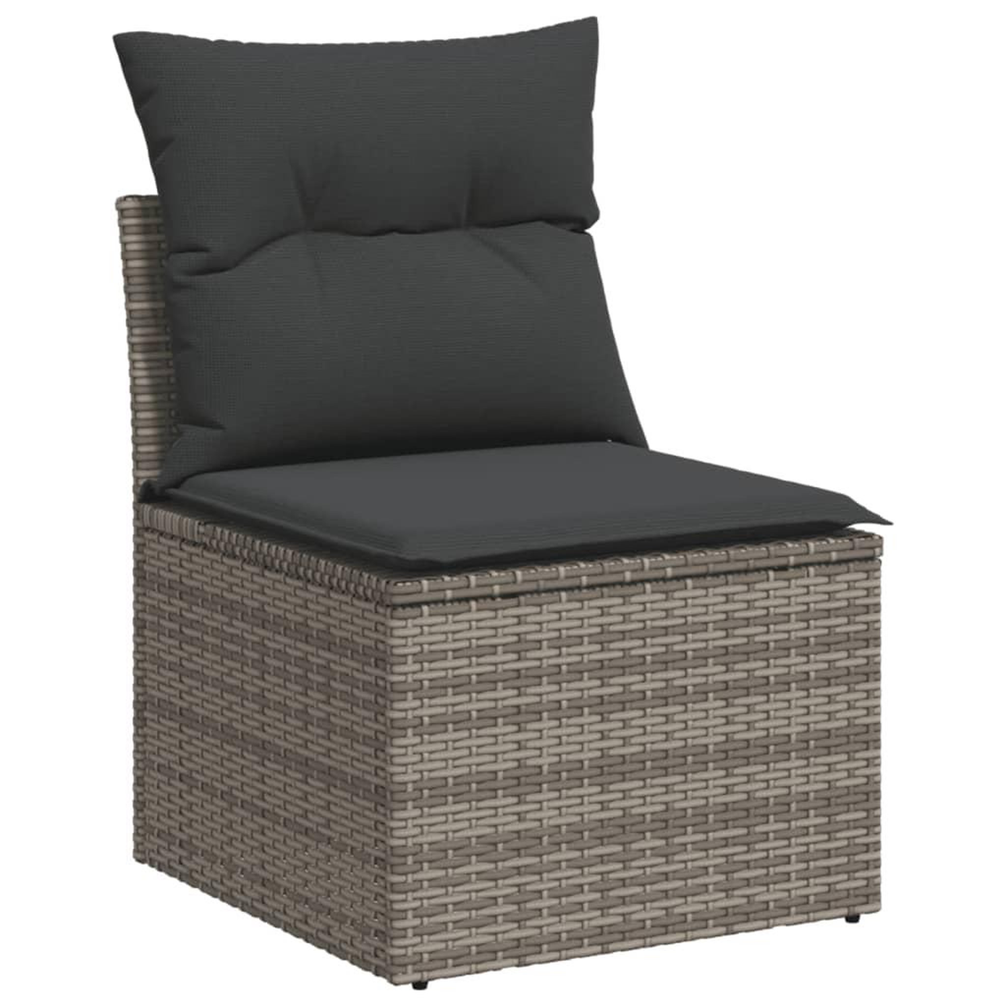 Voir la diapositive 5 : VIDAXL Salon de jardin 6 pcs avec coussins gris resine tressee