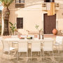 Voir la diapositive 2 : SWEEEK Table de jardin extensible aluminium + 10 assises aluminium et textilène beige. 8 chaises. 2 fauteuils. 10 places. 290 x 100 x 75 cm