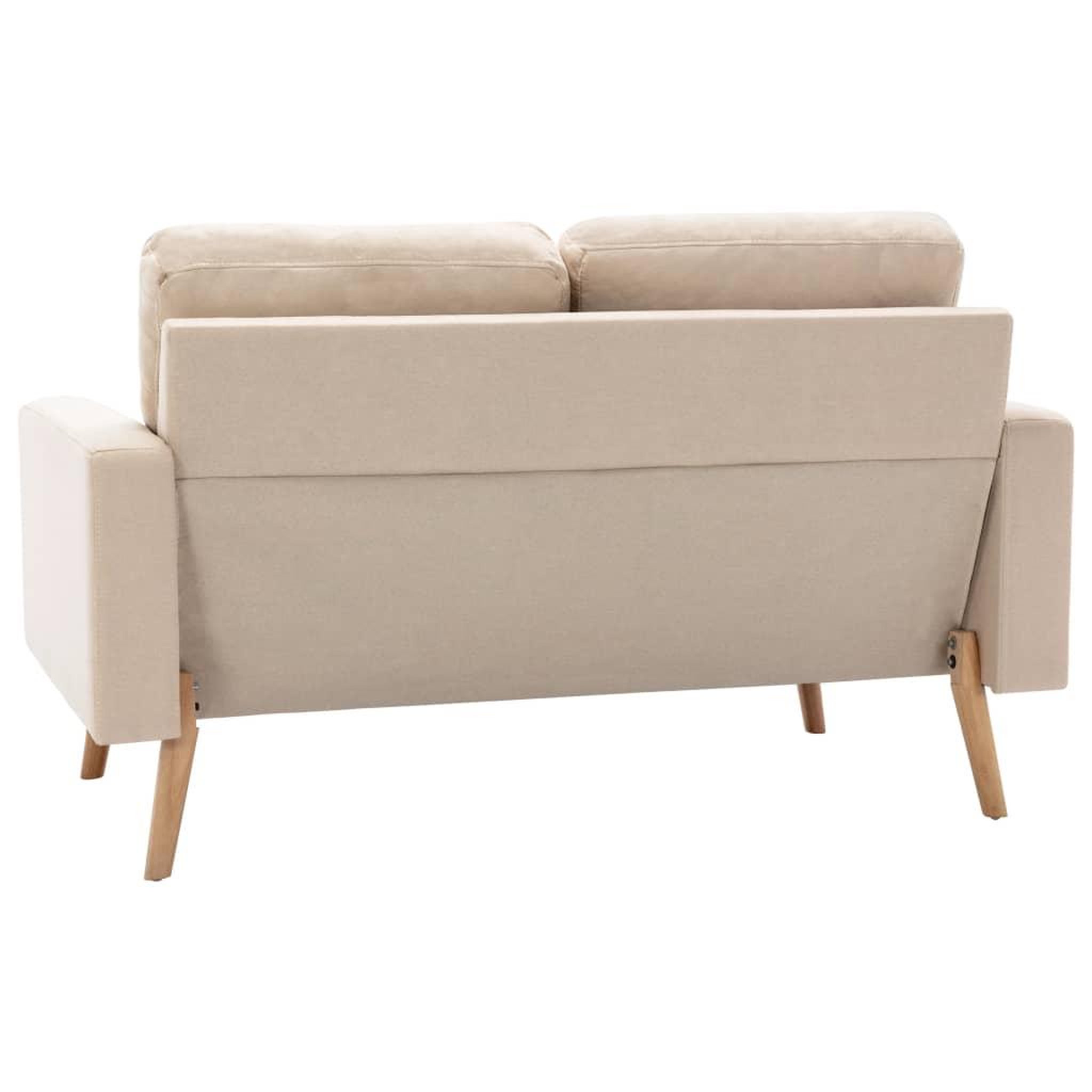 Voir la diapositive 5 : VIDAXL Canape a 2 places Creme Tissu