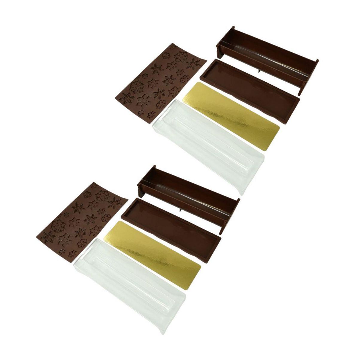 ZENKER Ensemble de 2 Moules à bûche de Noël avec insert et plaque motif flocon de neige 30 x 8 cm Zenker Noël