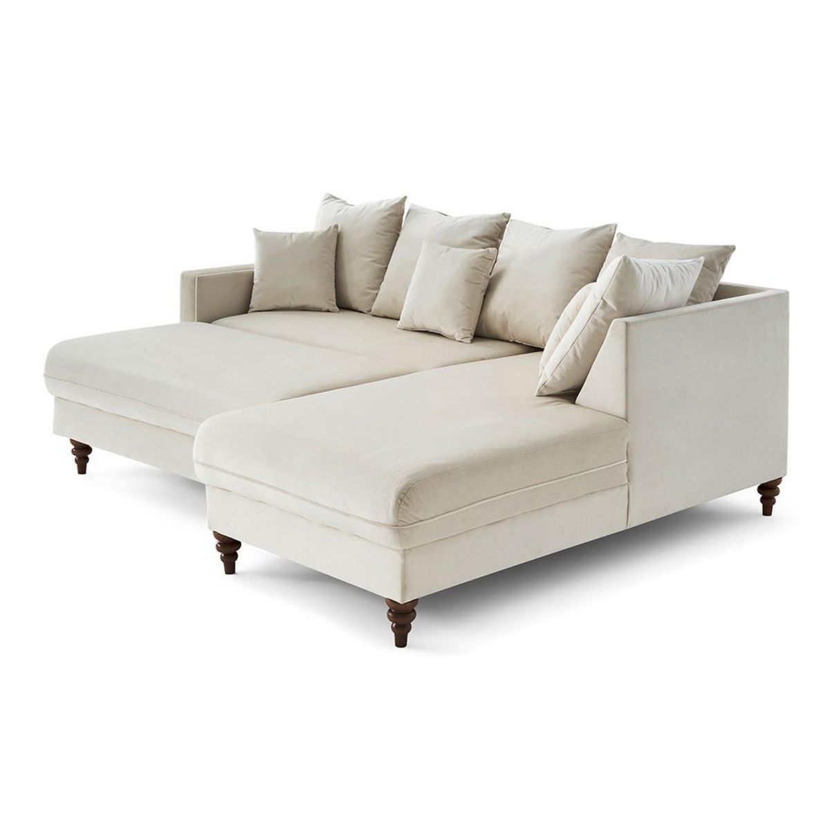 BEST MOBILIER Flamingo - canapé d'angle droit 4 places convertible en velours