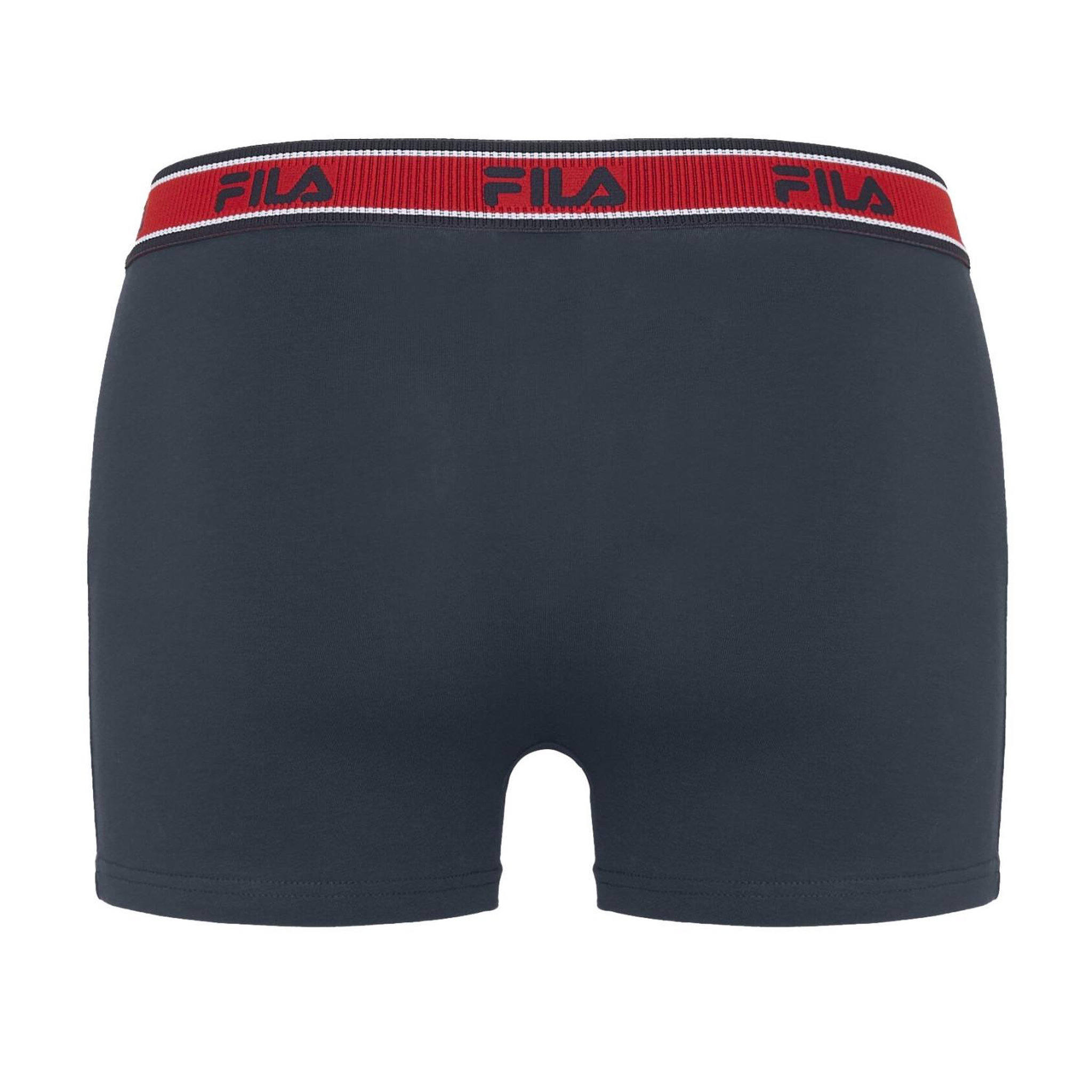 Voir la diapositive 4 : FILA Lot de 3 boxers homme en coton ceinture bicolore FU5333