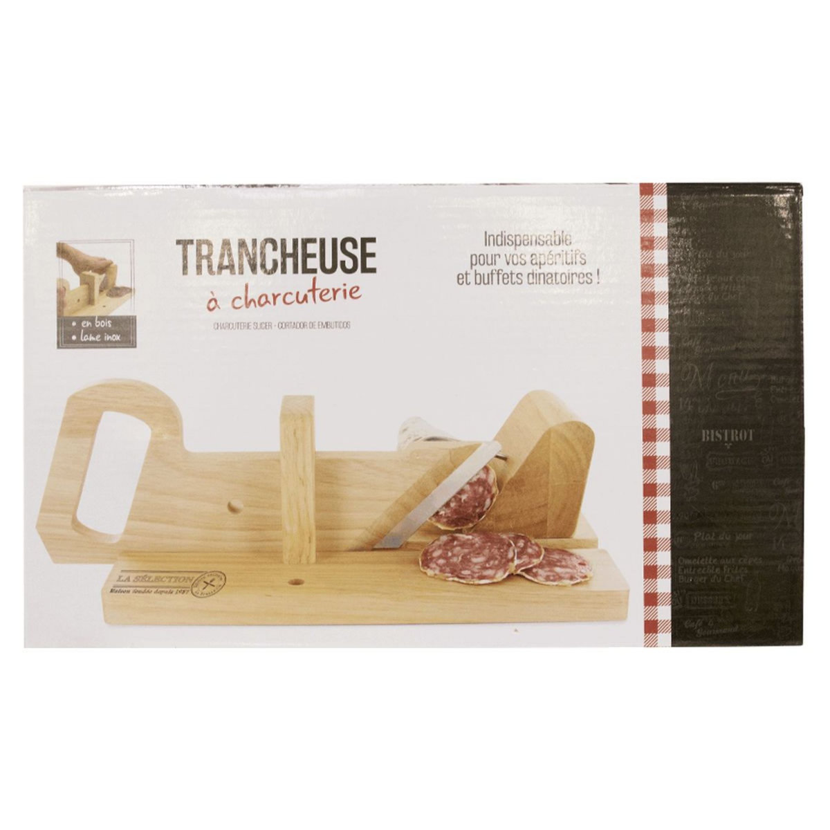 Trancheuse à charcuterie en bois