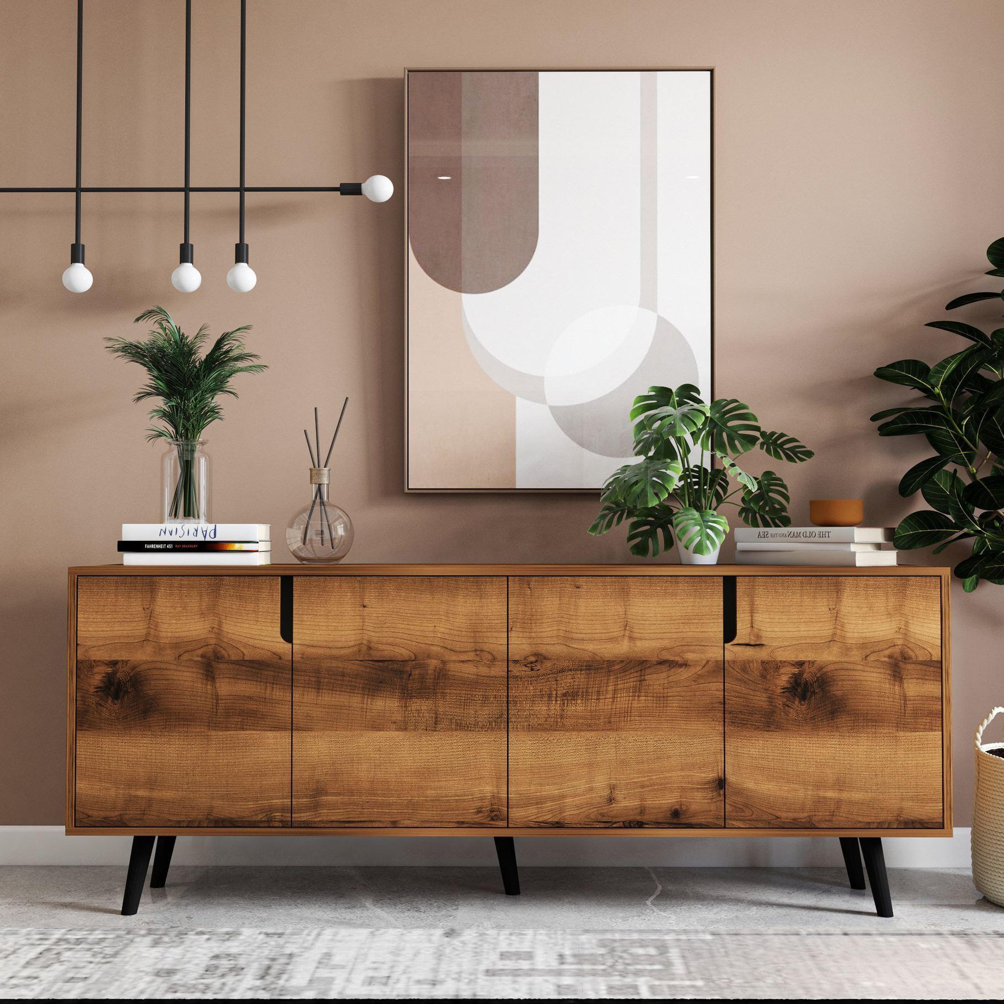 Voir la diapositive 2 : Habitat et Jardin Buffet en bois  latina  - 180 x 45 x 80 cm - marron